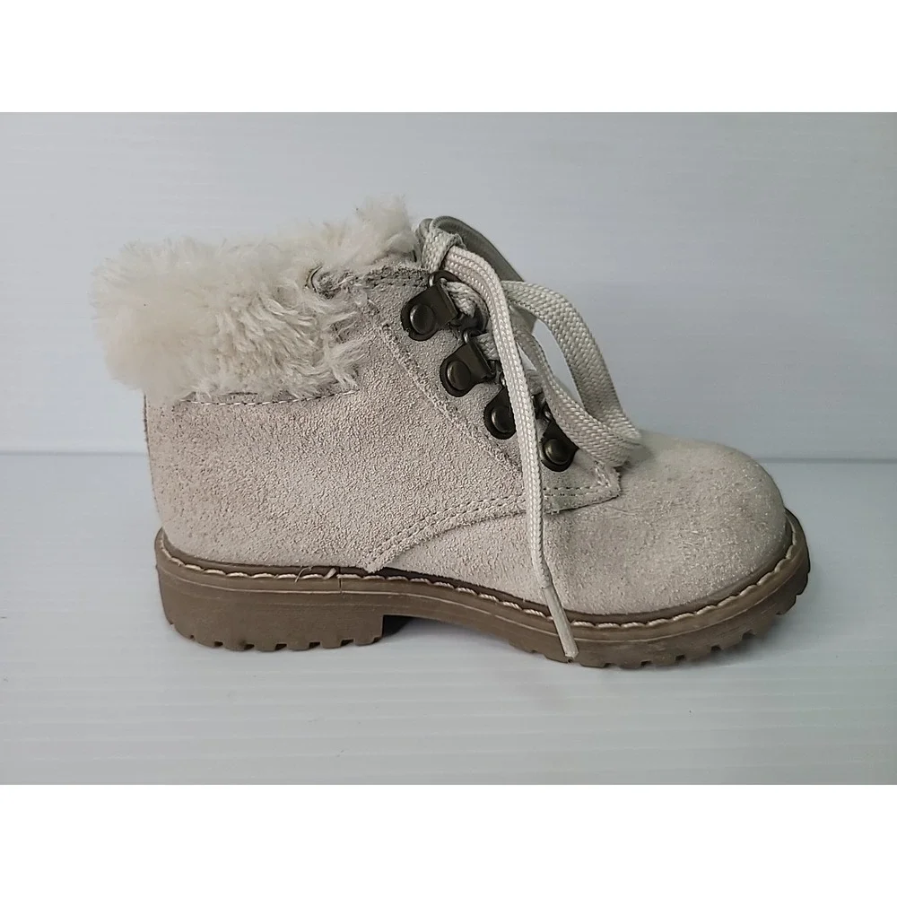 Polo Ralph Lauren Burnley Fleece Lined‎ Toddler Size 9 Lace Up Boot Tan Suede